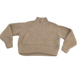 & Other Stories | Women's Cropped Mock Neck Knit Sweater | Beige | Size S